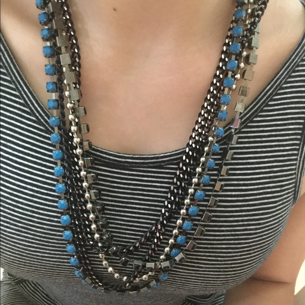 Mutiple chain and crystals Necklace